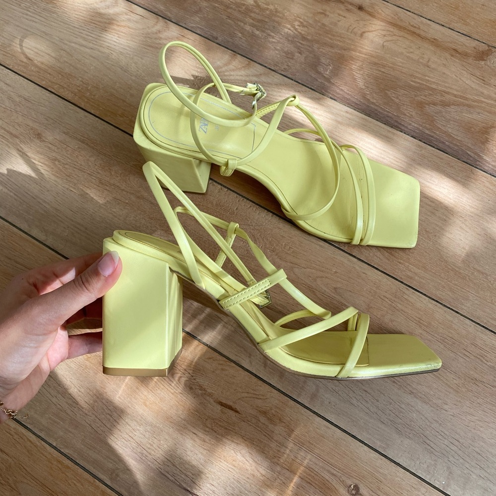 Zara yellow sandal heels